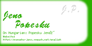 jeno popesku business card